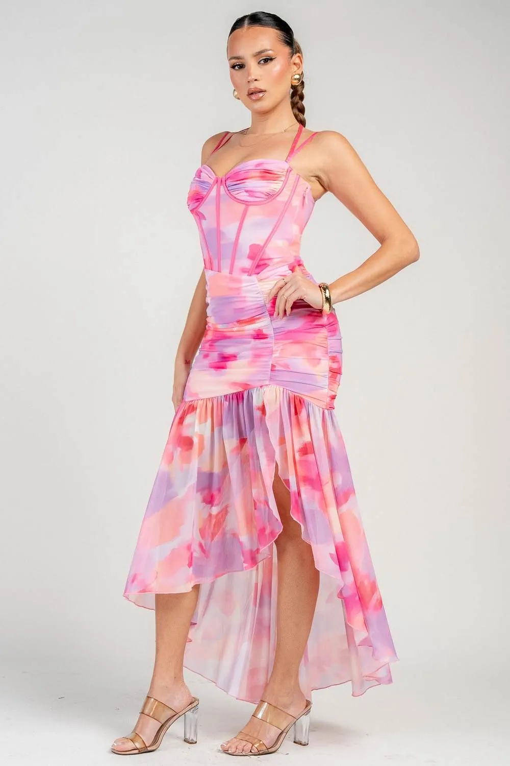 PD79452S / RUCHED ASYMMETRIC CORSET MAXI DRESS sold by privy product image thumbnail 2