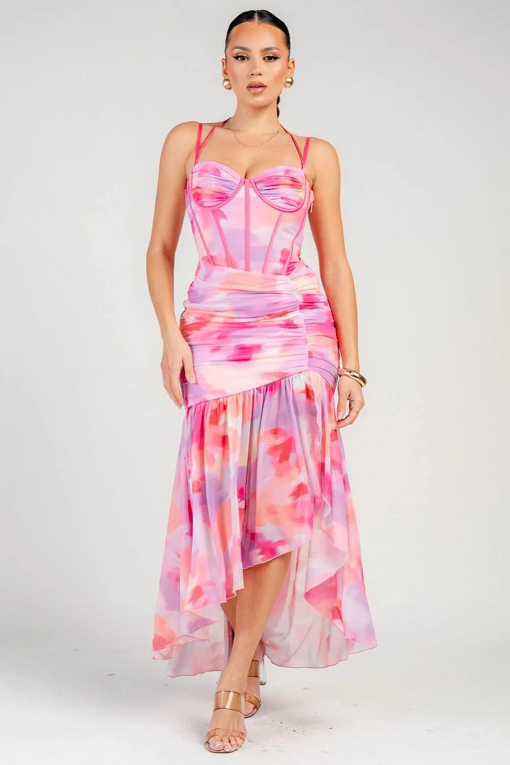 PD79452S / RUCHED ASYMMETRIC CORSET MAXI DRESS sold by privy product image thumbnail 4