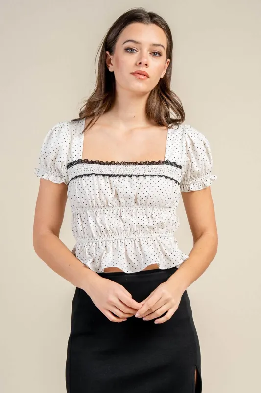 BT3464E / SQUARENECK BLOUSE W/ PUFF SLEEVES sold by privy