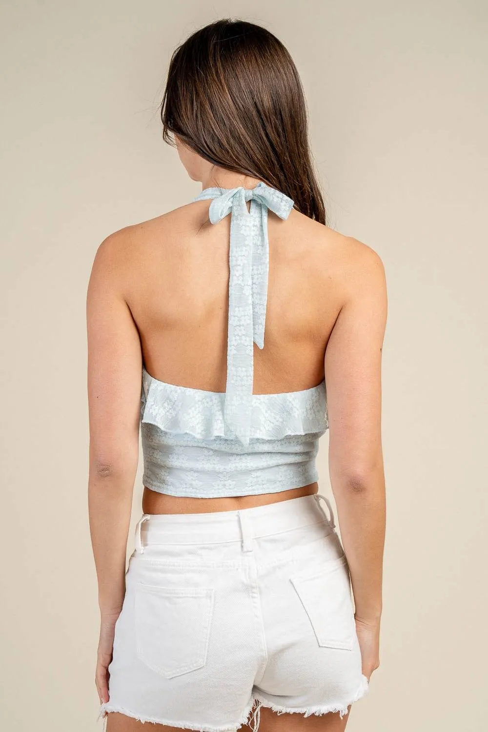 BT3452E / HALTER BUSTIER TOP W/ RUFFLE DETAIL sold by privy product image thumbnail 2