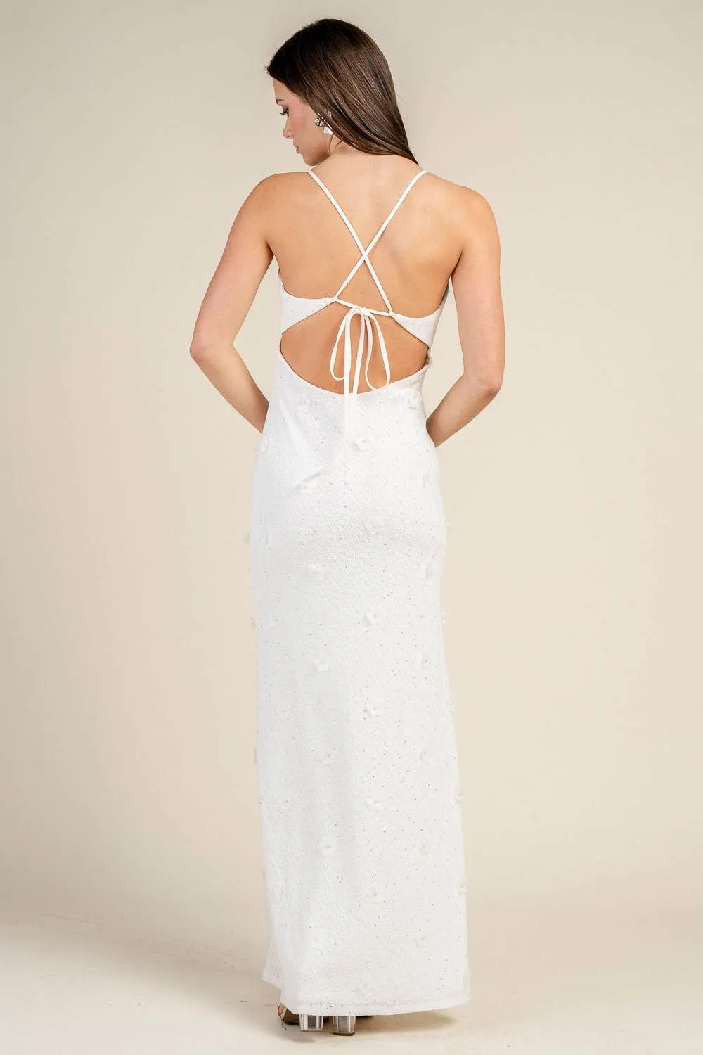 BD13180S / MAXI STRAPPY DRESS W/ FLORAL APPLIQUE sold by privy product image thumbnail 3