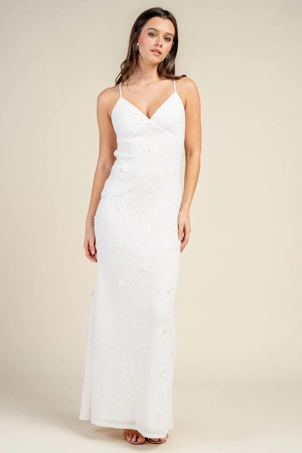 BD13180S / MAXI STRAPPY DRESS W/ FLORAL APPLIQUE sold by privy product image thumbnail 4