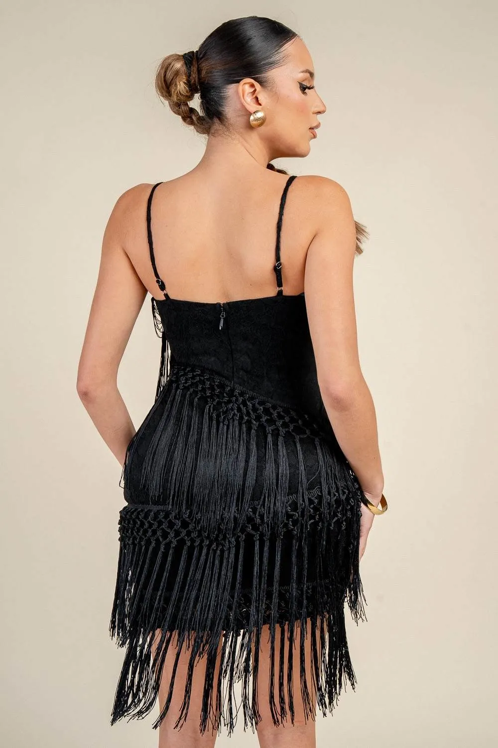 PD79524E / FRINGE DETAIL STRAPPY MINI DRESS sold by privy product image thumbnail 3