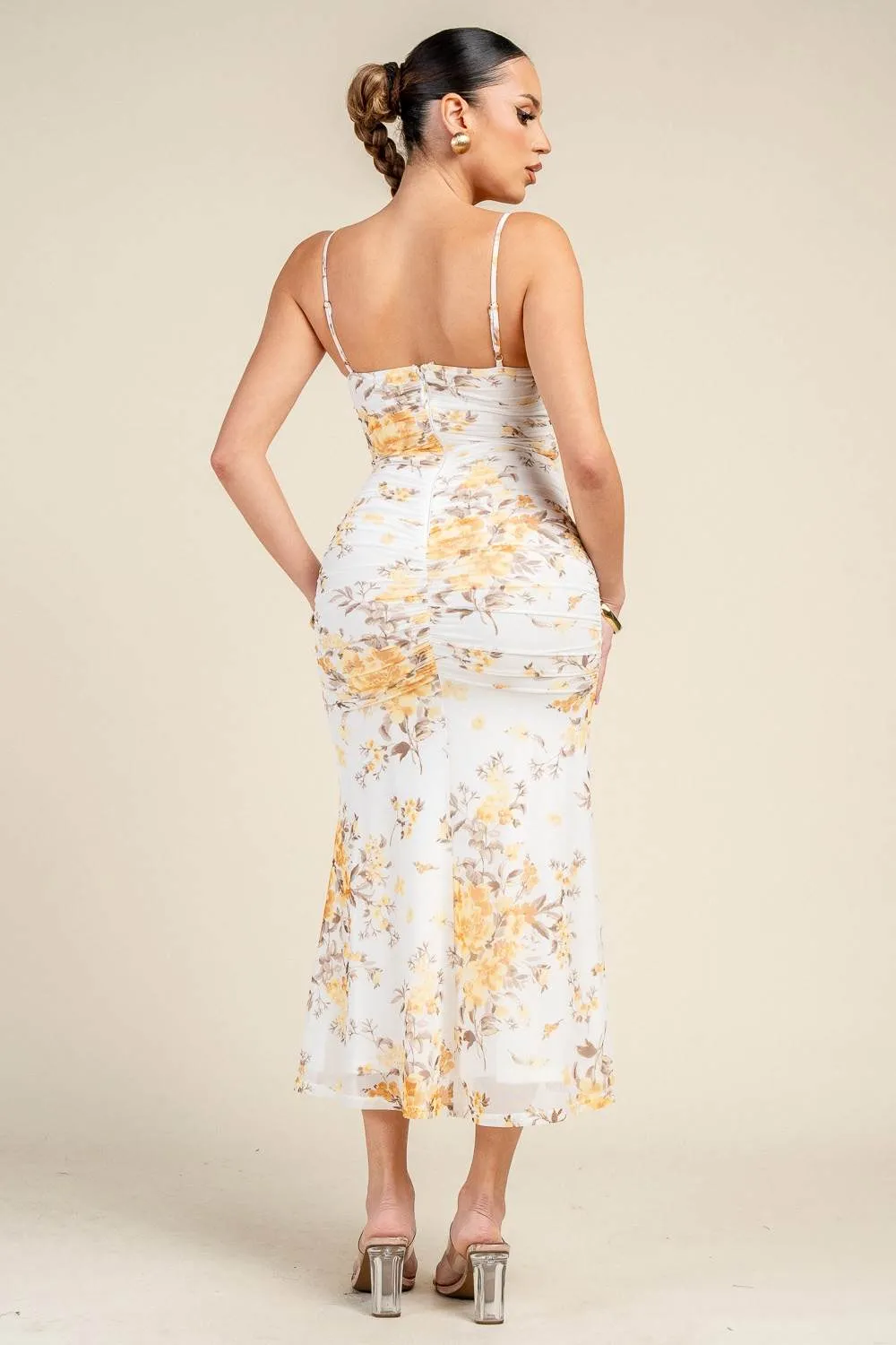 HD30967B / MESH PRINT MIDI DRESS sold by privy product image thumbnail 4