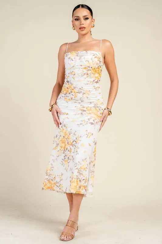 HD30967B / MESH PRINT MIDI DRESS sold by privy