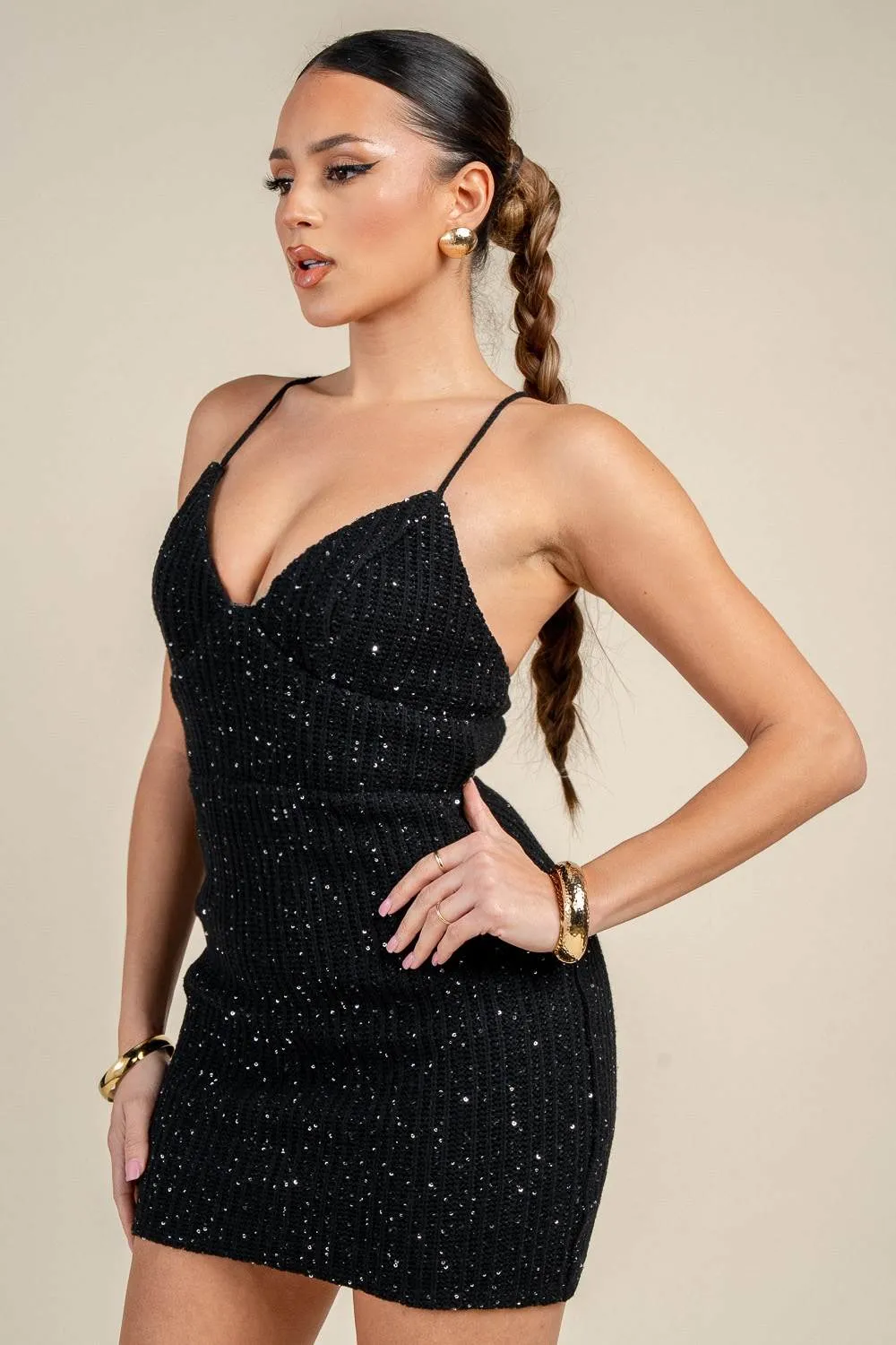 HD30933E / LACE UP BACK CROCHET MINI DRESS sold by privy product image thumbnail 2