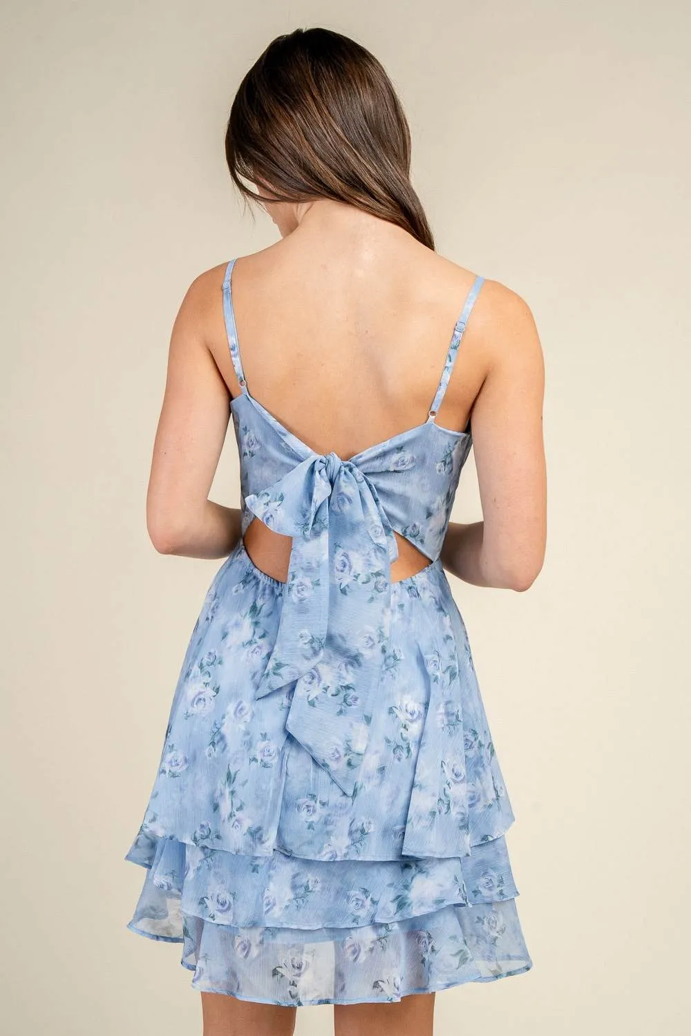 BD13433E / PRINTED MESH STRAP TIERED MINI DRESS sold by privy product image thumbnail 3