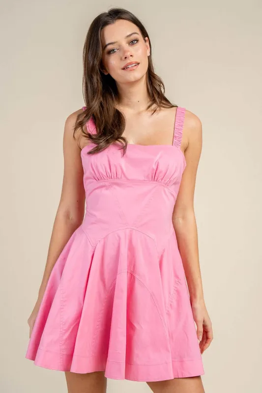 CD30705Y / LIGHT POPLIN FLARE MINI DRESS made by privy