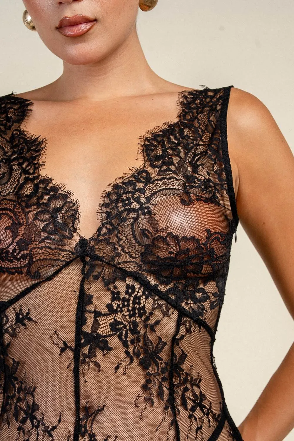 YD30292K / FLORAL MESH LACE MAXI DRESS sold by privy product image thumbnail 5