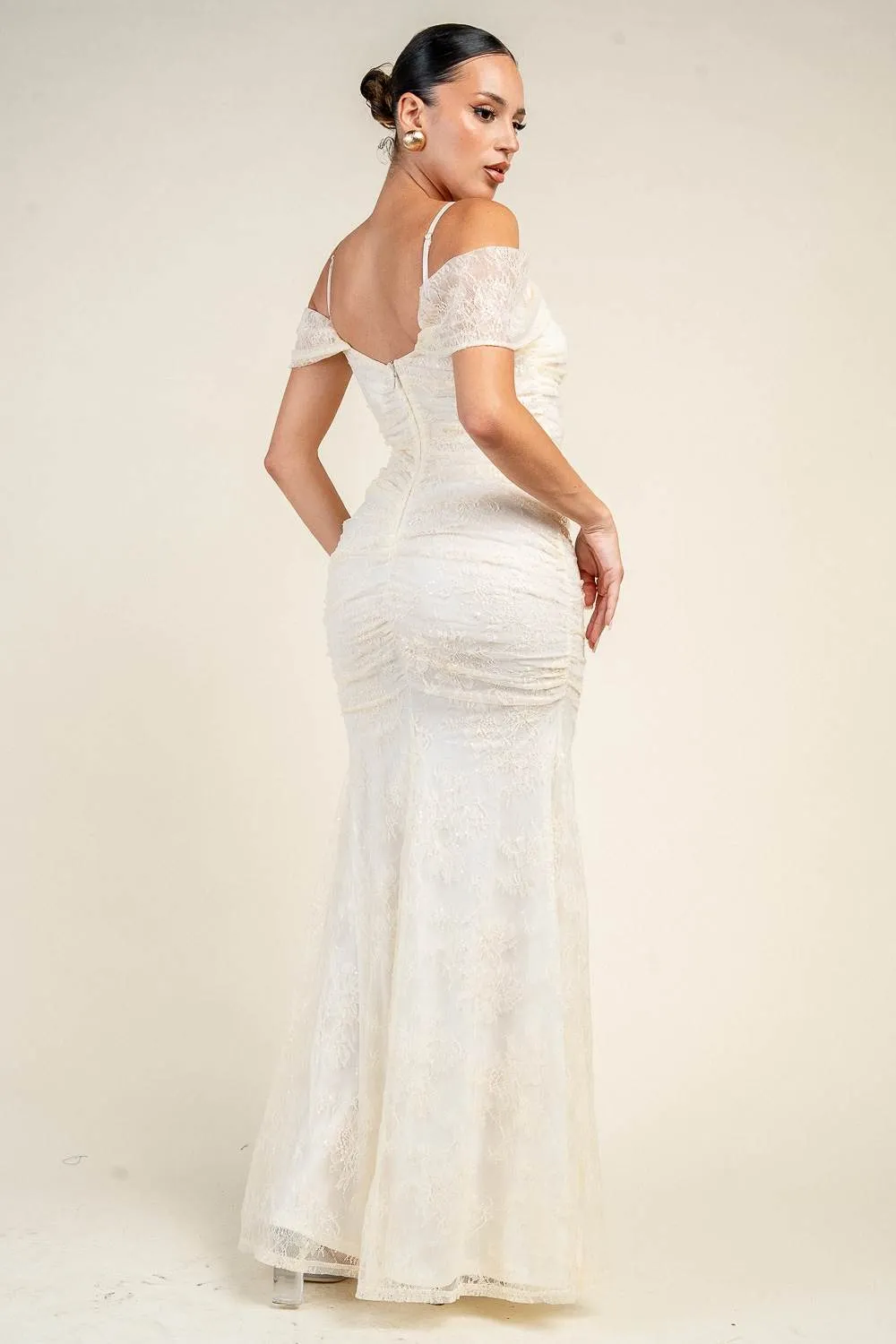 PD79825N / OFF SHOULDER LACE MAXI DRESS sold by privy product image thumbnail 3