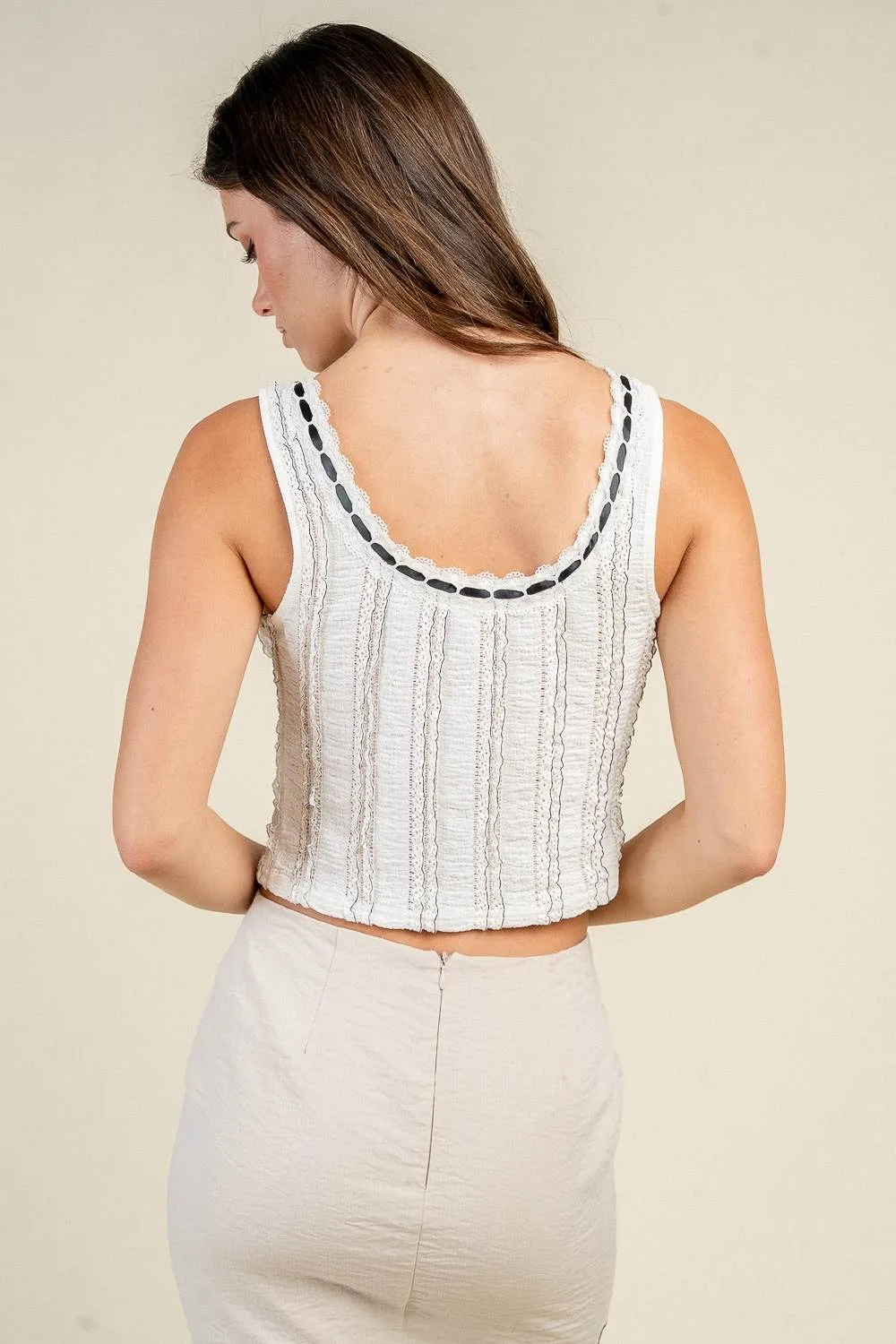 CT10383K / FRILL KNIT TANK TOP sold by privy product image thumbnail 3