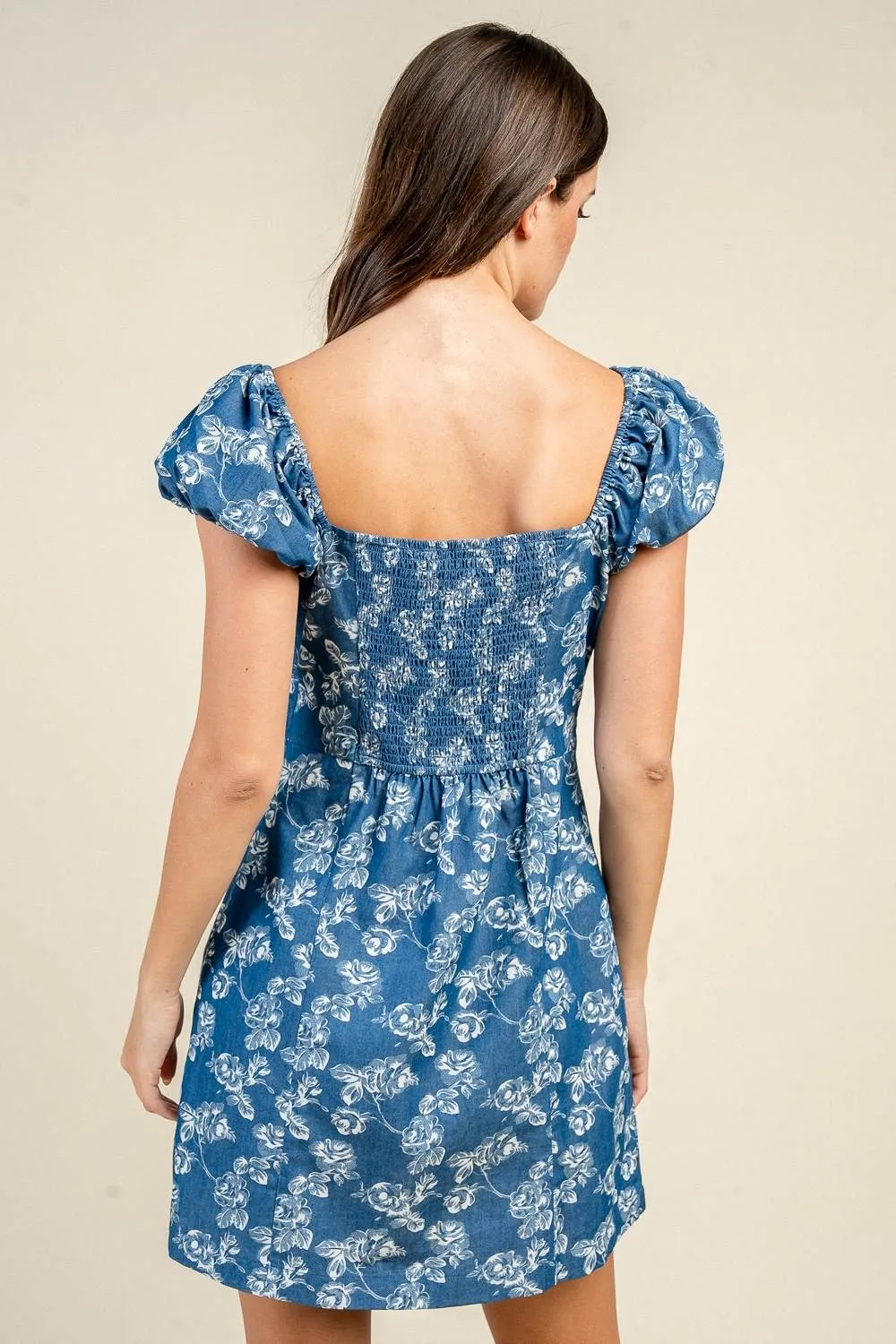 CD30947Y / PUFF S/S EMBROIDERED DENIM MINI DRESS sold by privy product image thumbnail 3