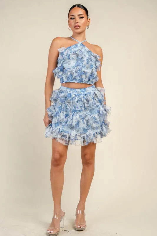 PS9856B / SOFT FLORAL PATTERN TWO PIECE SET made by privy