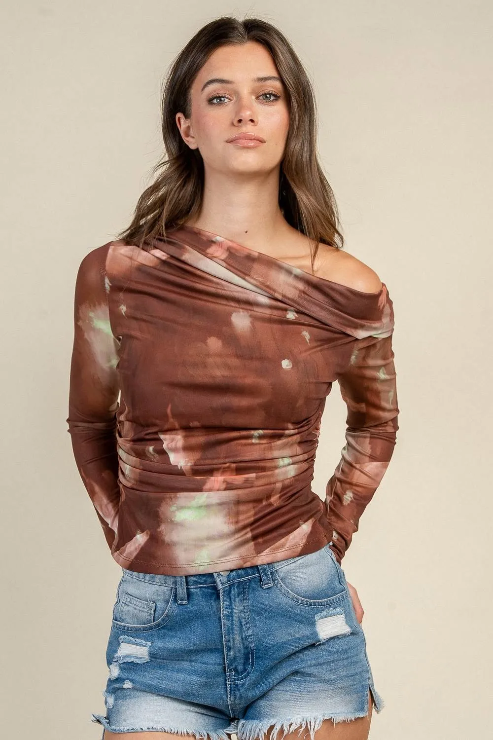 CT10926D / ASYMMETRIC ONE SHOULDER L/S TOP sold by privy product image thumbnail 4
