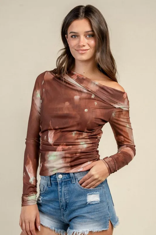 CT10926D / ASYMMETRIC ONE SHOULDER L/S TOP made by privy