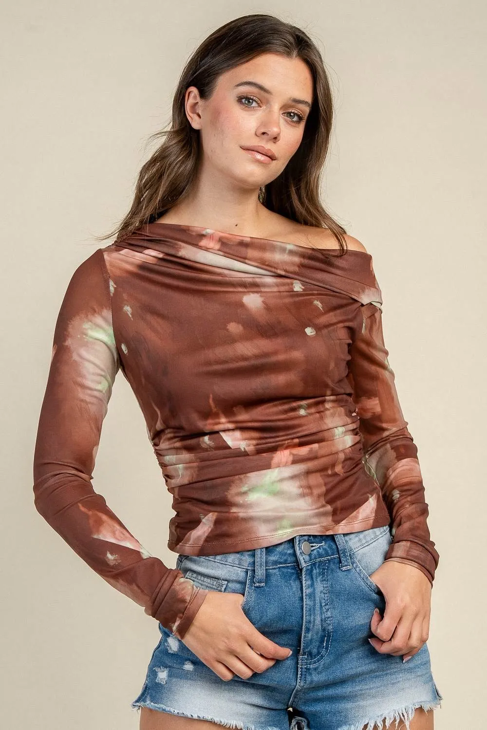 CT10926D / ASYMMETRIC ONE SHOULDER L/S TOP sold by privy product image thumbnail 2