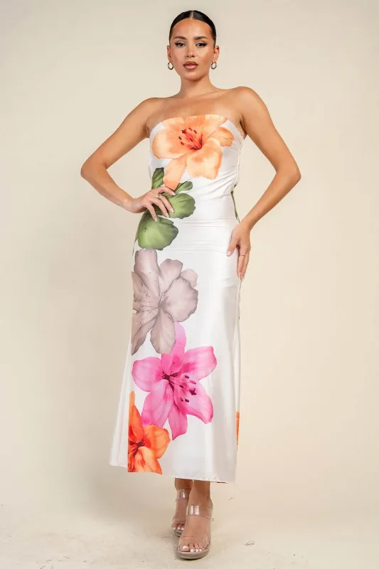 PD79602K / STRAPLESS MAXI DRESS made by privy