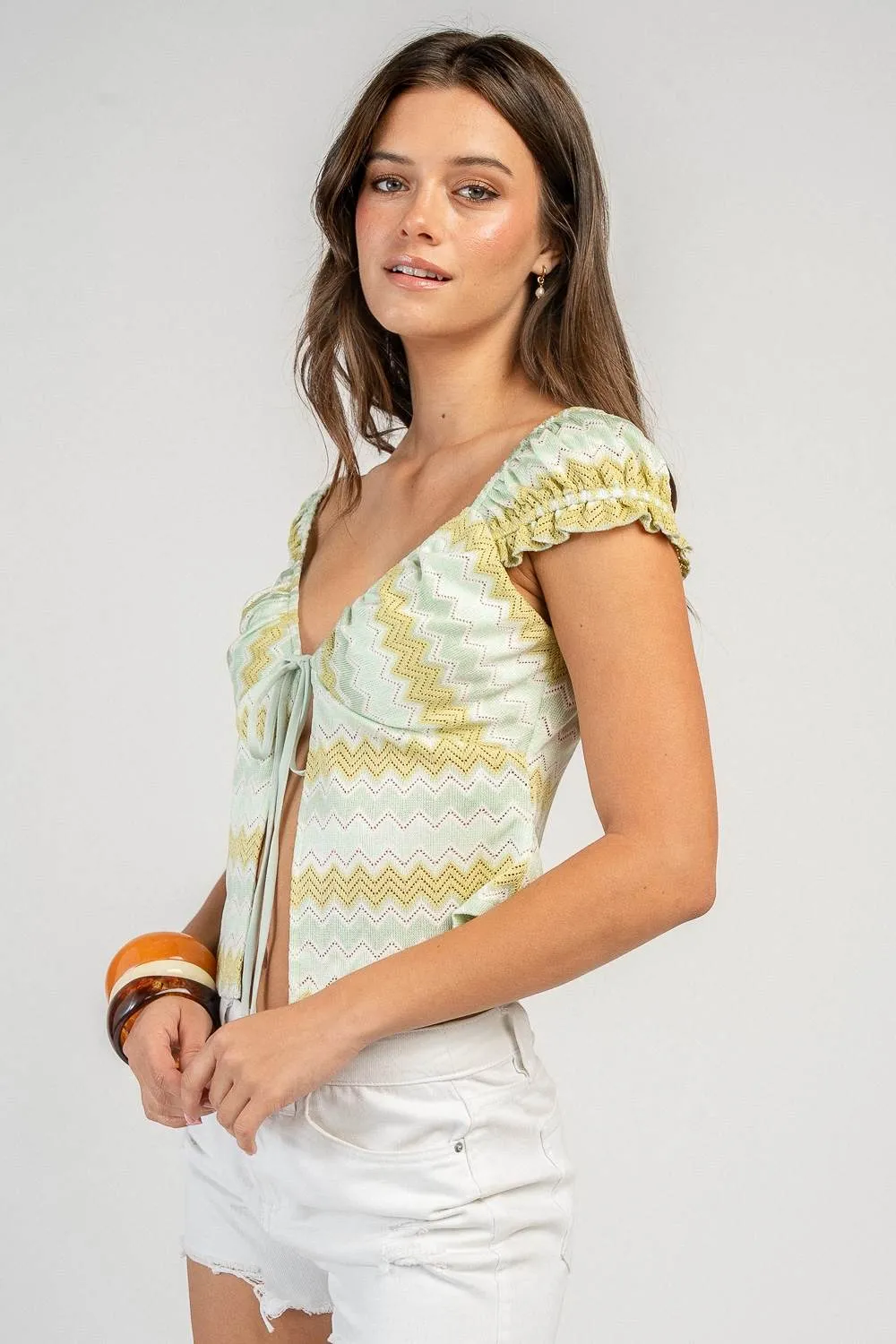 BT3502E / TIE FRONT CROCHET TOP sold by privy product image thumbnail 2