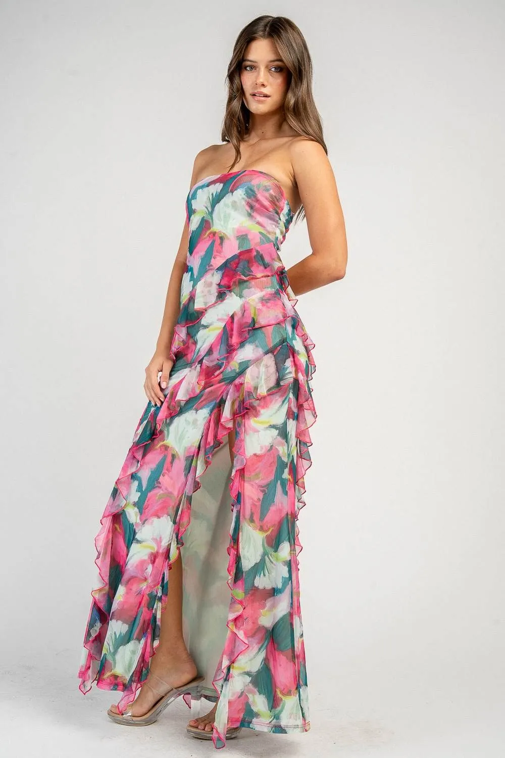 BD13435E / FLORAL MAXI DRESS W/ FLAT RUFFLE DETAILS sold by privy product image thumbnail 2