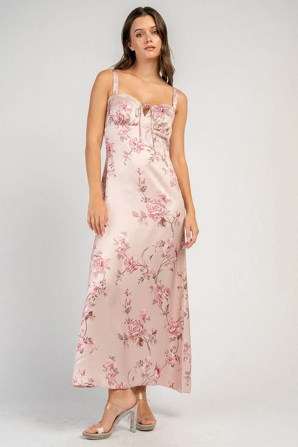 CD31006E / MAXI DRESS W/ FRONT SLIT AND TIE sold by privy