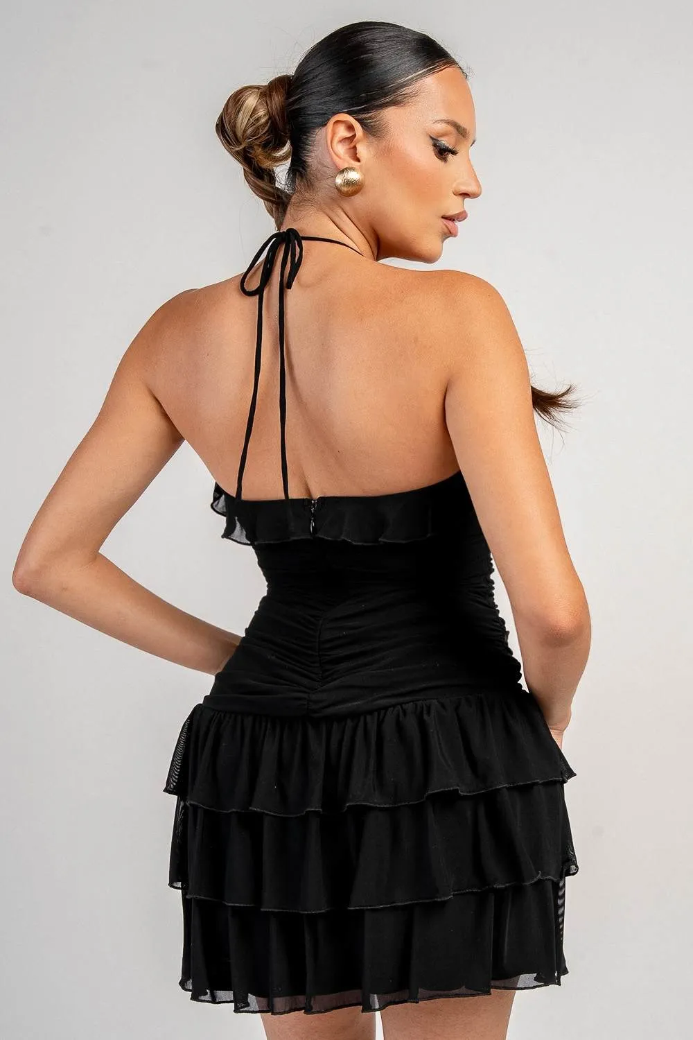 YD30510K / MESH WITH METAL TRIM MINI DRESS sold by privy product image thumbnail 3