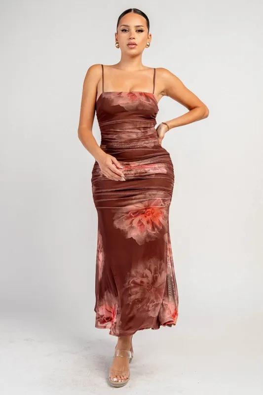 PD80132SST / RUCHED MAXI DRESS made by privy