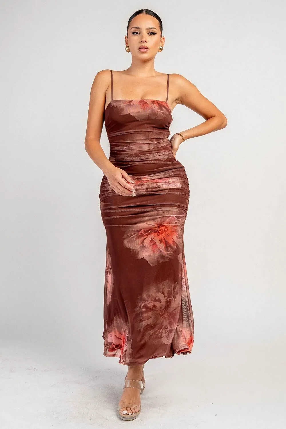 PD80132SST / RUCHED MAXI DRESS sold by privy