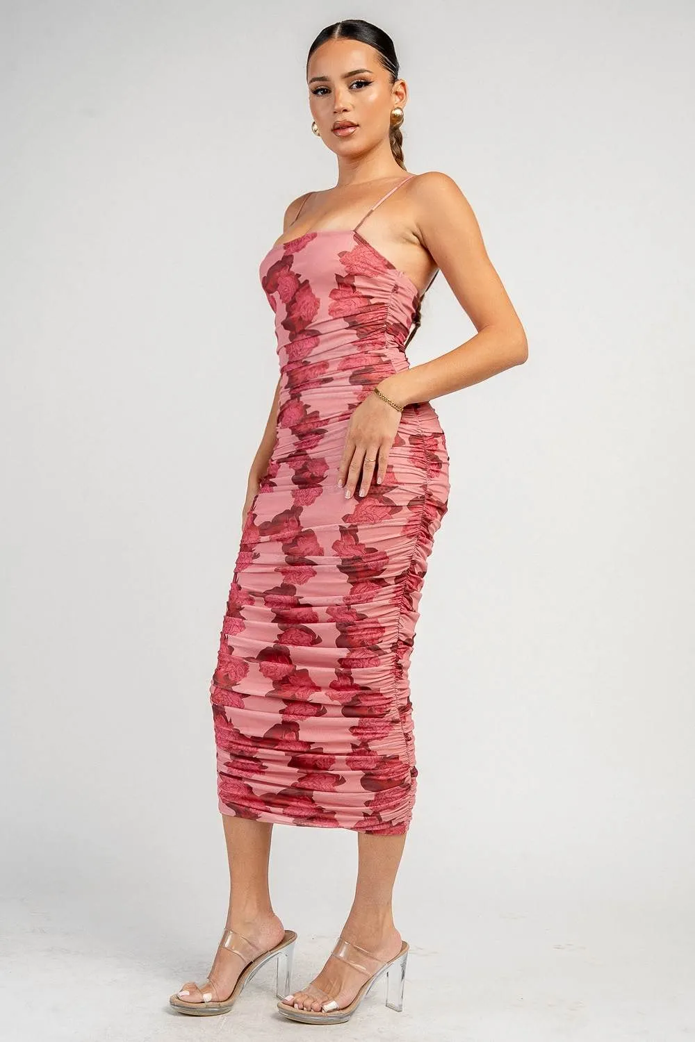 PD79994BAK / MESH PRINT MIDI DRESS sold by privy product image thumbnail 3