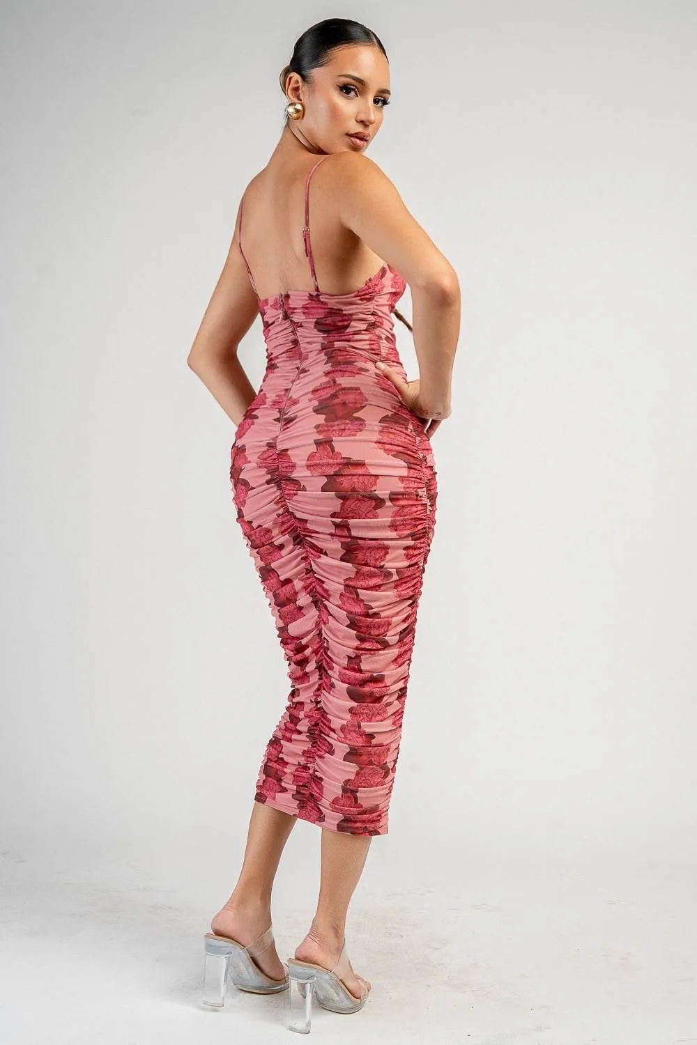 PD79994BAK / MESH PRINT MIDI DRESS sold by privy product image thumbnail 2