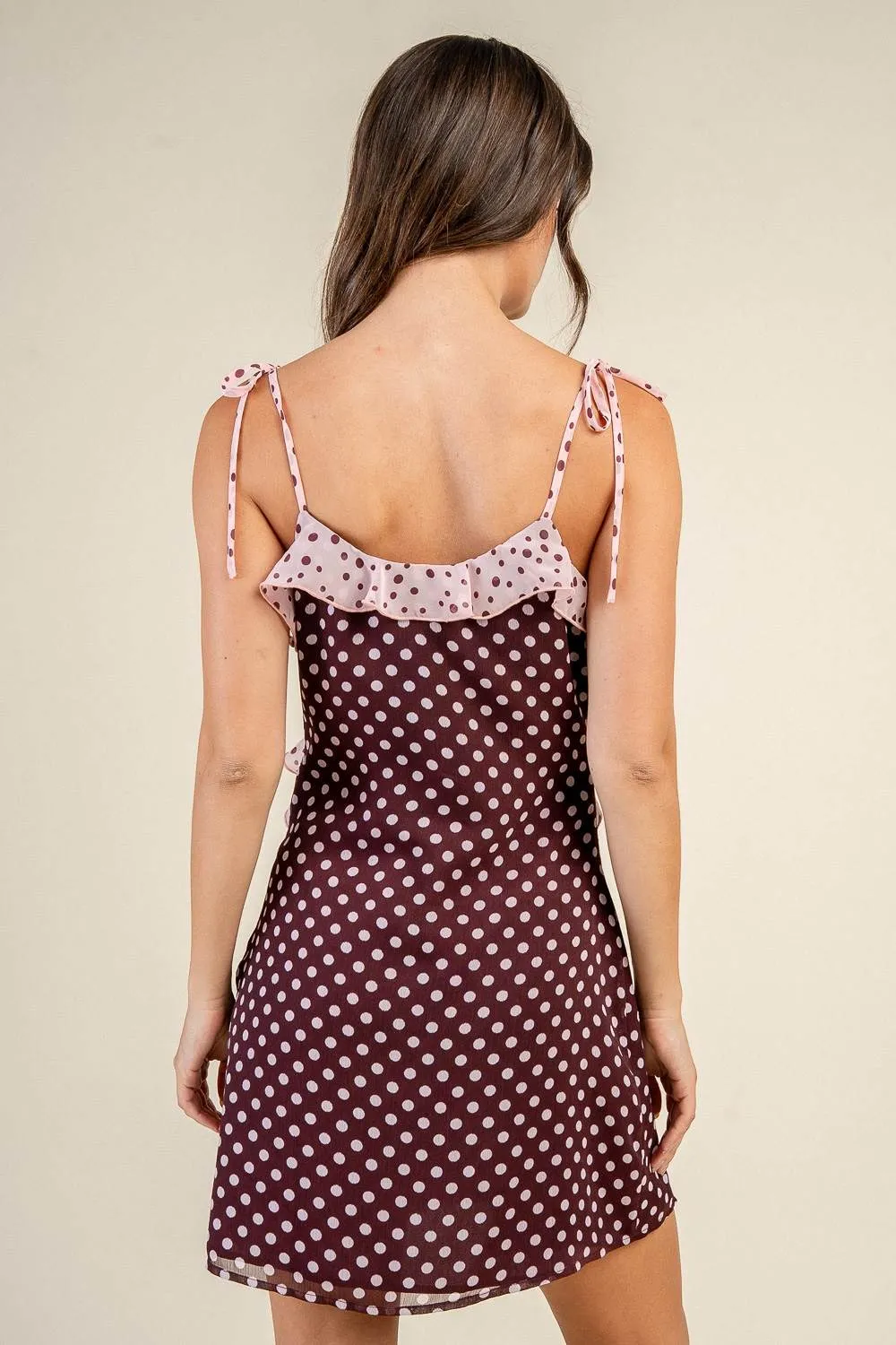 BD13499B / DOT RUFFLE FLOWY MINI DRESS sold by privy product image thumbnail 4