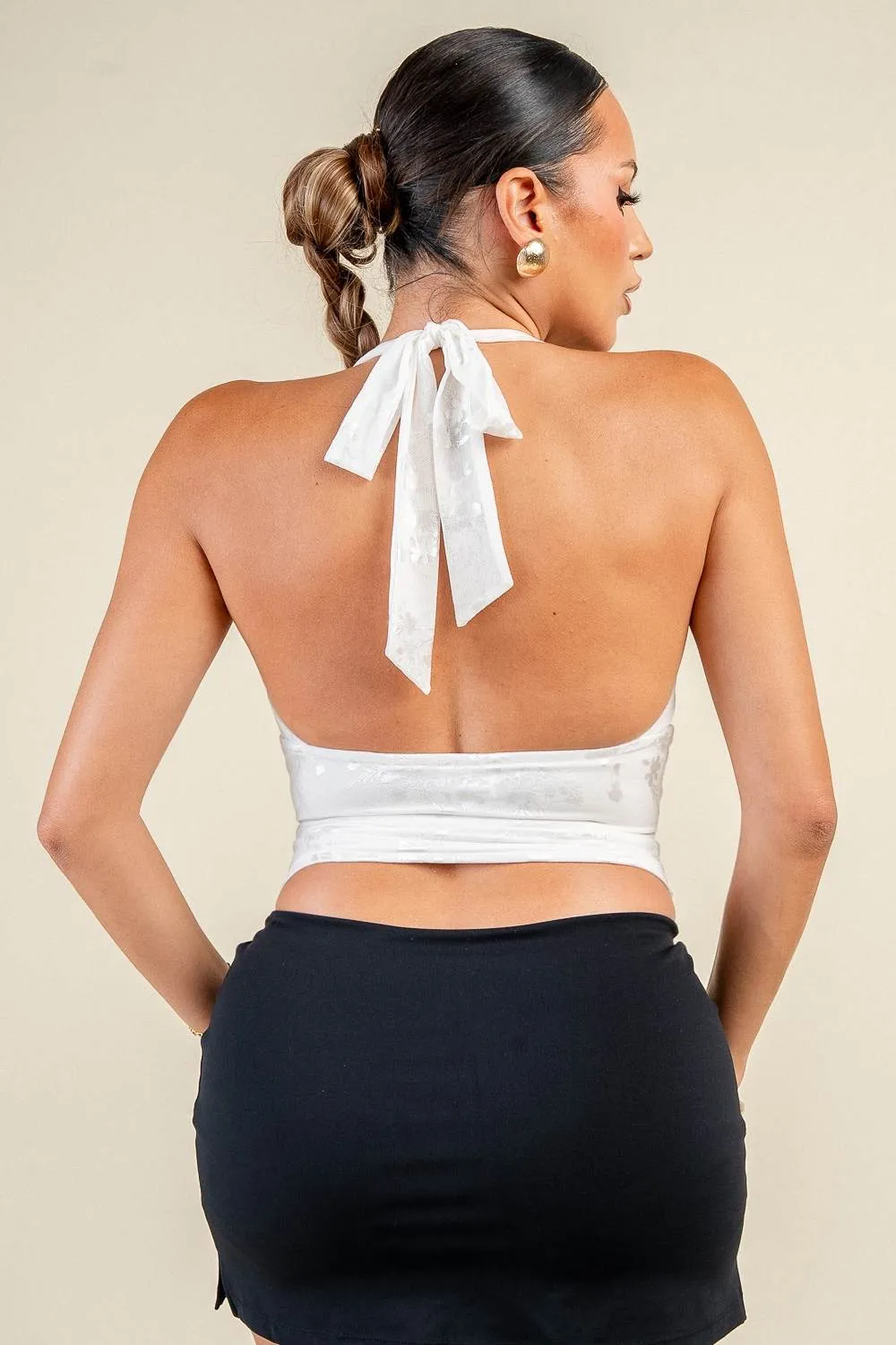 PT45817BST / LACE EDGE HALTER NECK TOP sold by privy product image thumbnail 4