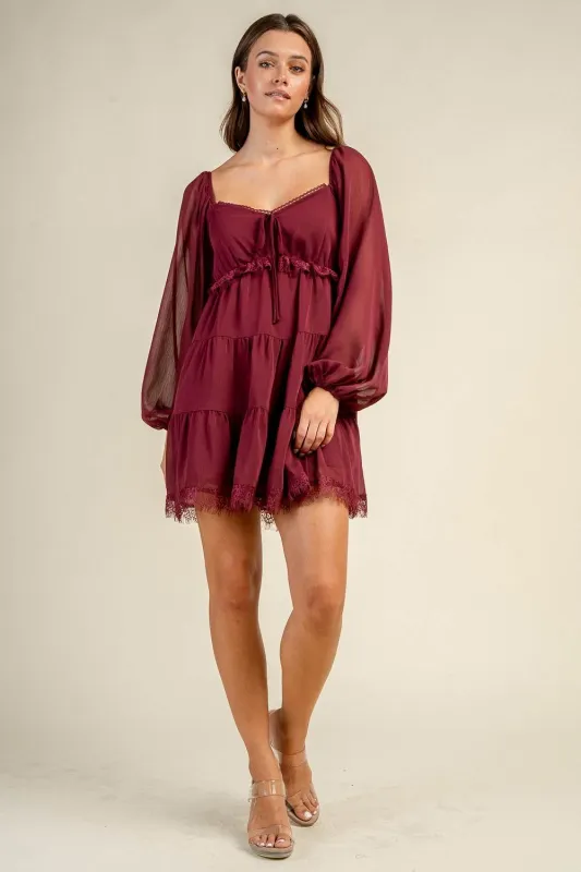 CD31111E / ROMANTIC TIERED MINI DRESS made by privy