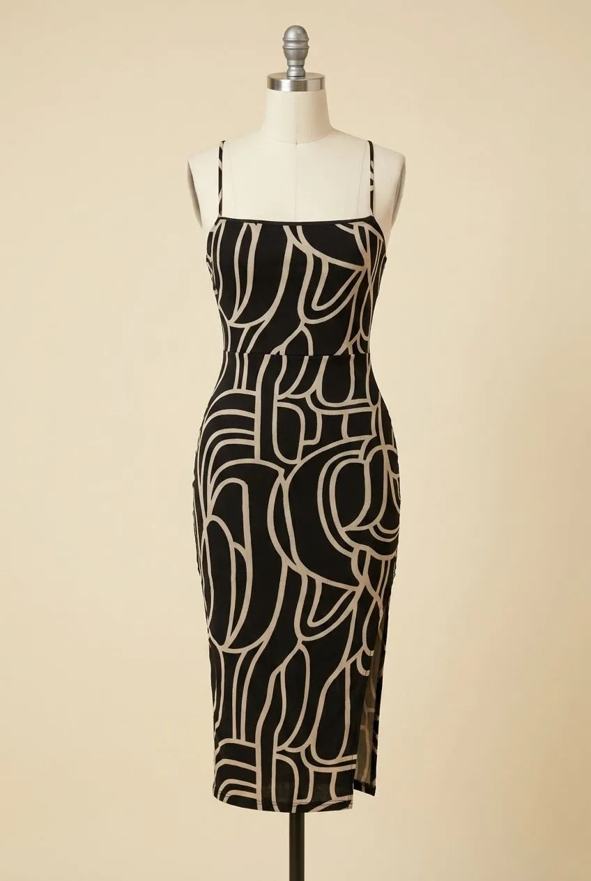 MPD1292-D / MESH PRINT MIDI DRESS sold by privy product image thumbnail 4