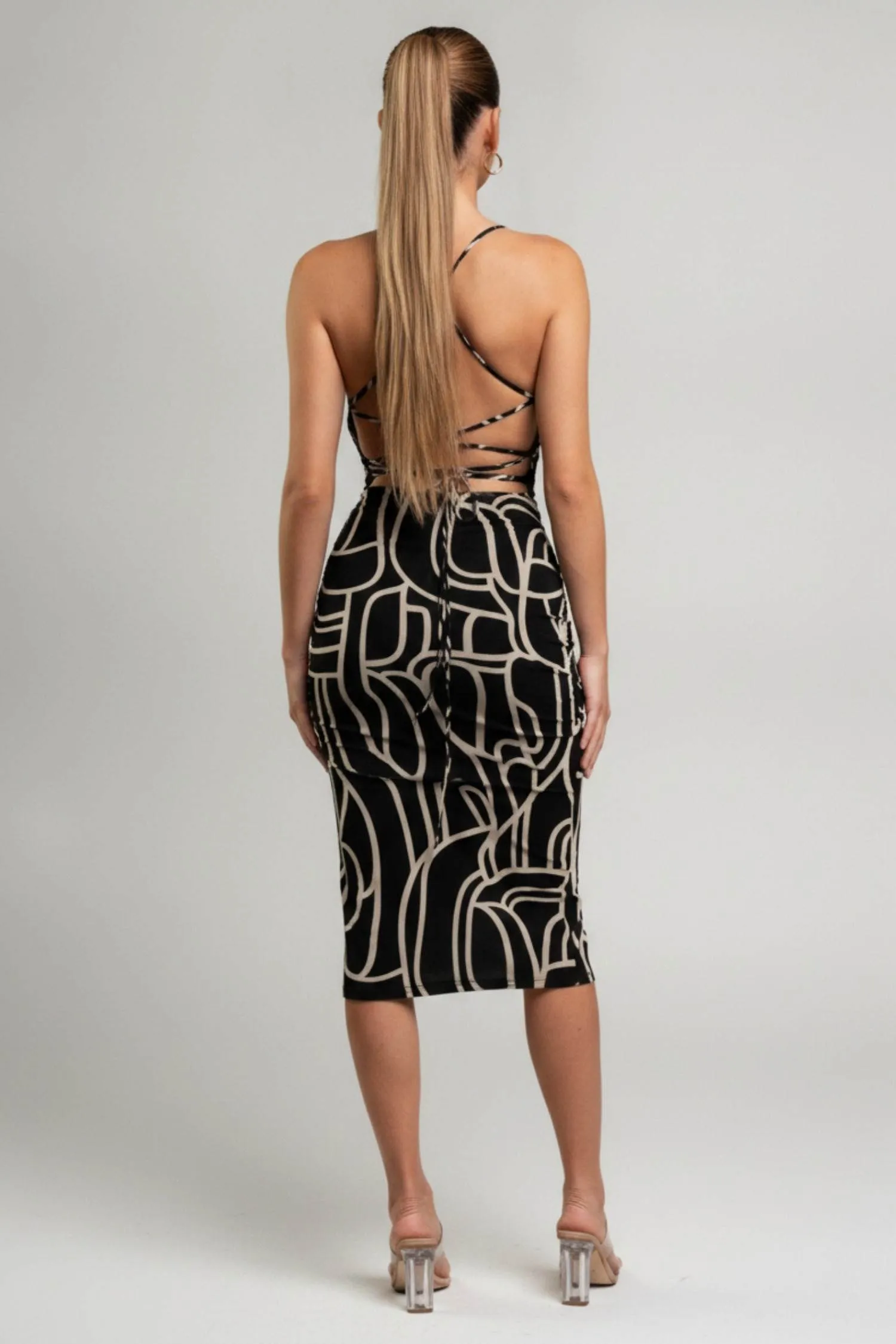 MPD1292-D / MESH PRINT MIDI DRESS sold by privy product image thumbnail 3