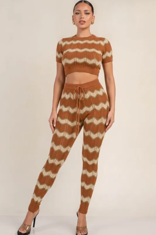 PS8668TS / FITTED TWO PIECE KNIT SET made by privy