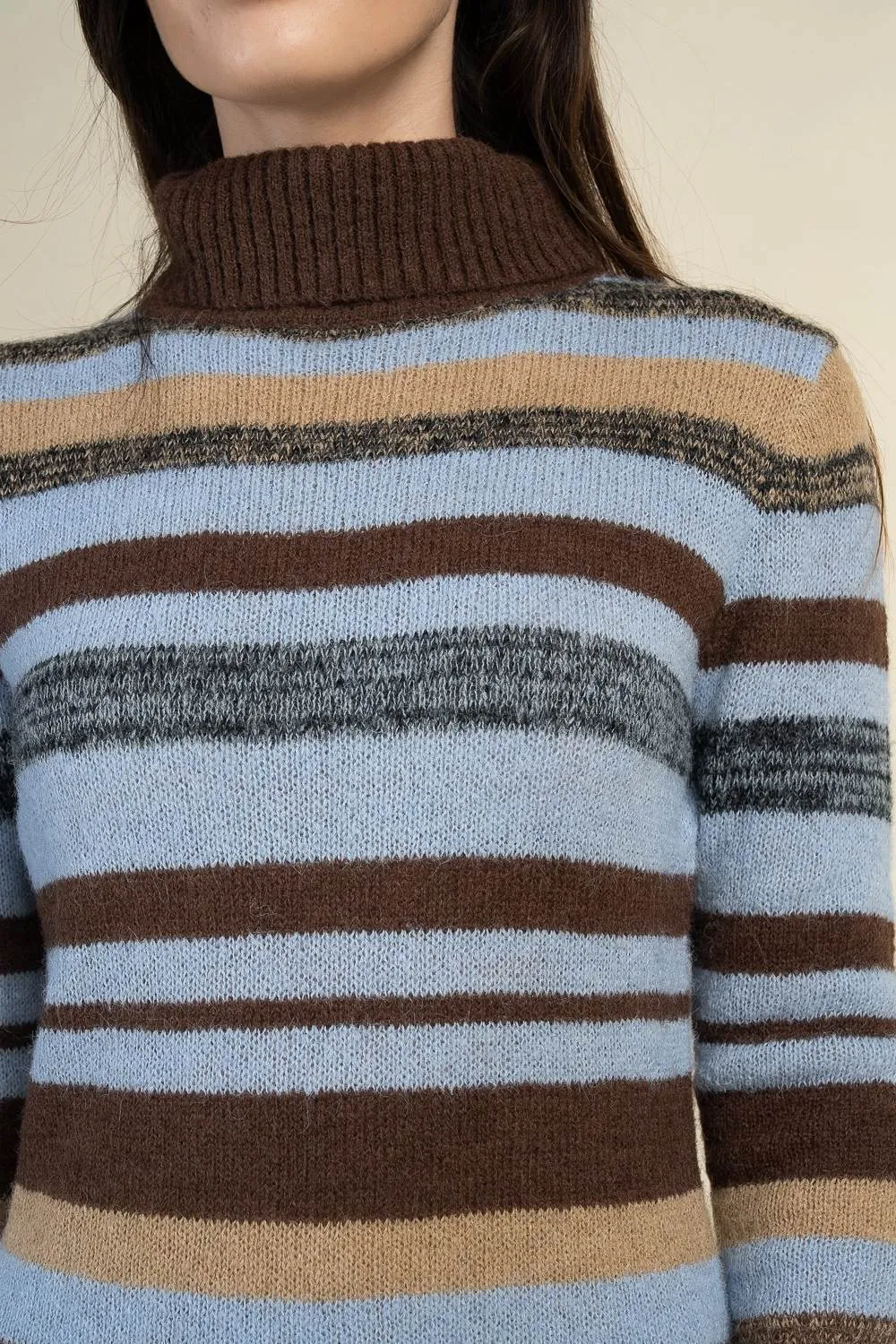 CD31418Y TURTLE NECK STRIPED SWEATER MINI DRESS sold by privy product image thumbnail 5