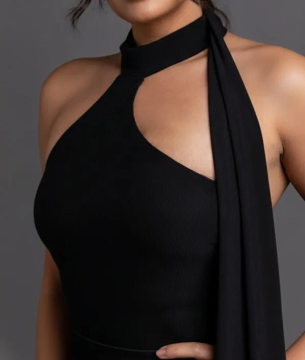 PJ11202B / THICK STRETCH WOVEN AND MESH JUMPSUIT sold by privy product image thumbnail 4