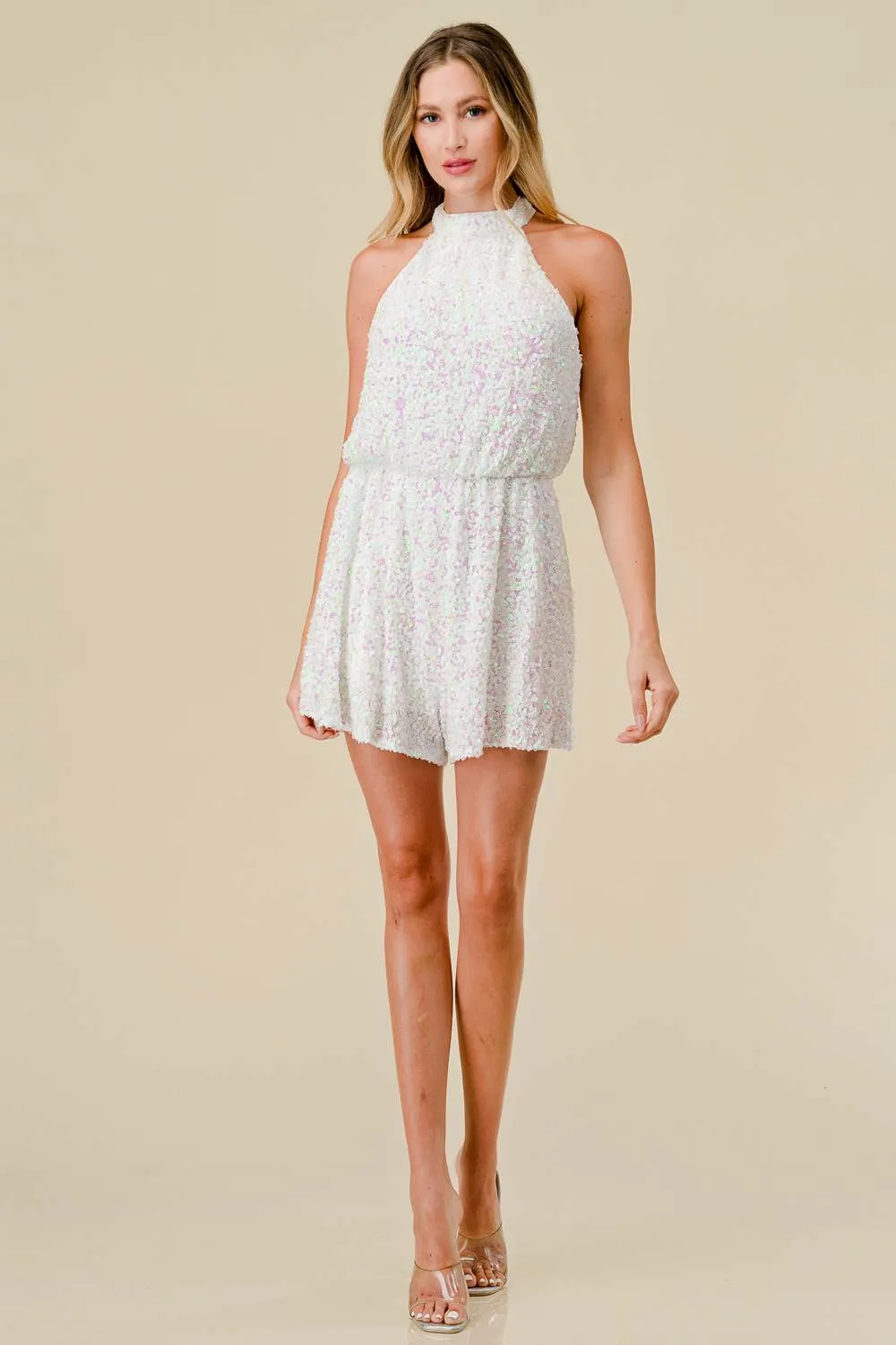 BJ7208S / LUXURIOUS SEQUINS SLEEVELESS BACK SLIT ROMPER sold by privy product image thumbnail 5