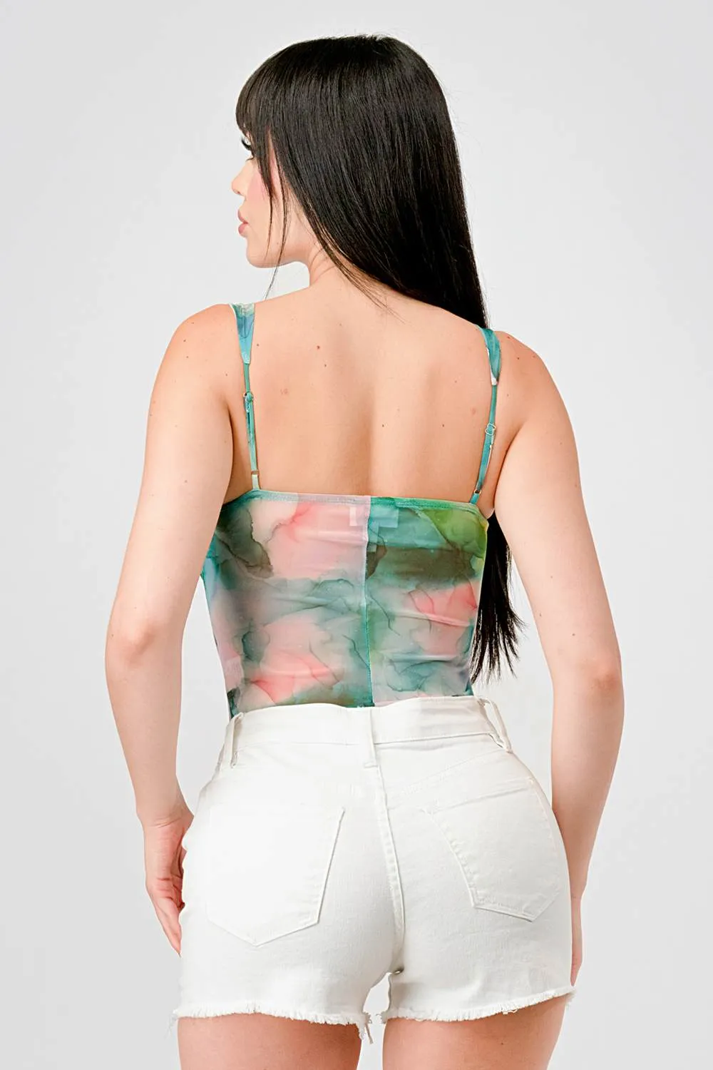 LUXE TIE DYE PRINT MESH SWEETHEART BODYSUIT sold by privy product image thumbnail 4