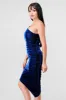 LUXE SHINNING METALLIC ONE SHOULDER MIDI DRESS sold by privy