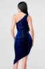 LUXE SHINNING METALLIC ONE SHOULDER MIDI DRESS sold by privy