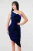 LUXE SHINNING METALLIC ONE SHOULDER MIDI DRESS sold by privy