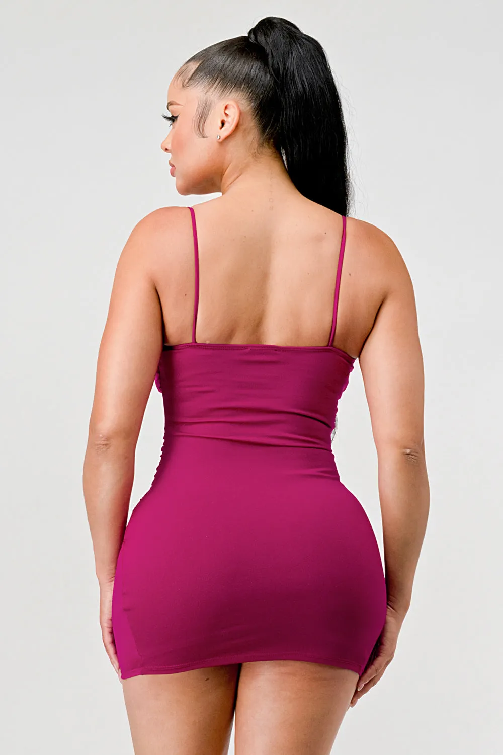 SEXY GLITTER V NECK TULIP HEM BODYCON MINI DRESS sold by privy product image thumbnail 4