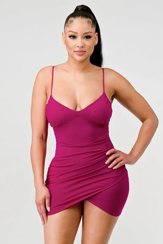 SEXY GLITTER V NECK TULIP HEM BODYCON MINI DRESS sold by privy