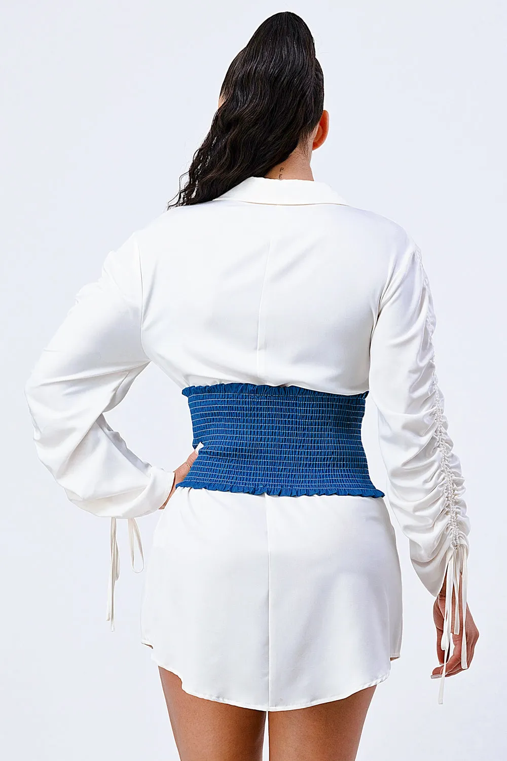 SMOCKED LACE-DOWN CORSET PIECE sold by privy product image thumbnail 3