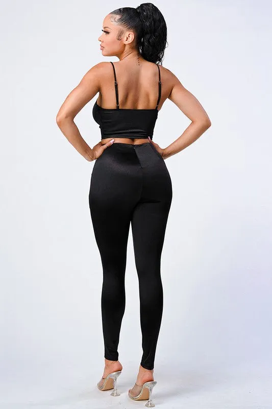 CHIC SATIN CROPPED CORSET CAMI AND PANTS SET sold by privy product image thumbnail 4