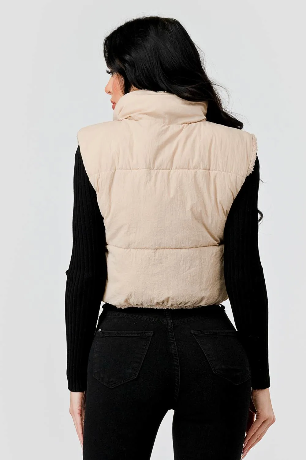 FUZZY MATTE WINDBREAKER CROPPED ZIPUP VEST sold by privy product image thumbnail 3