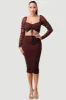 METALLIC MESH GLITTER LONG SLEEVE TOP & SKIRT SET sold by privy