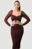 METALLIC MESH GLITTER LONG SLEEVE TOP & SKIRT SET sold by privy