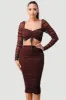 METALLIC MESH GLITTER LONG SLEEVE TOP & SKIRT SET sold by privy
